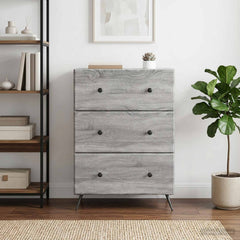 vidaXL Drawer Cabinet 66 x 34.5 x 90 cm Engineered Wood Grey Sonoma 4