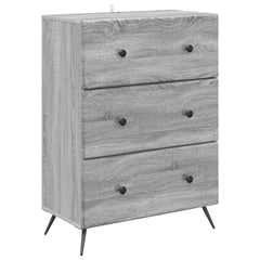 vidaXL Drawer Cabinet 66 x 34.5 x 90 cm Engineered Wood Grey Sonoma 2