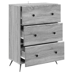 vidaXL Drawer Cabinet 66 x 34.5 x 90 cm Engineered Wood Grey Sonoma 5