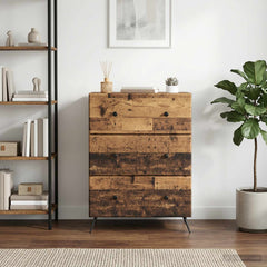 vidaXL Drawer Cabinet 66 x 34.5 x 90 cm Engineered Wood Old Wood 1
