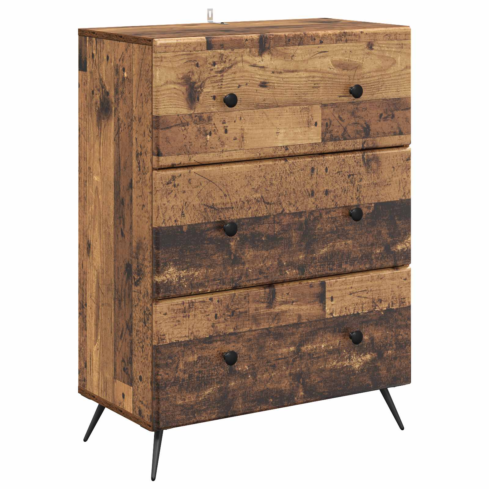 vidaXL Drawer Cabinet 66 x 34.5 x 90 cm Engineered Wood Old Wood 2