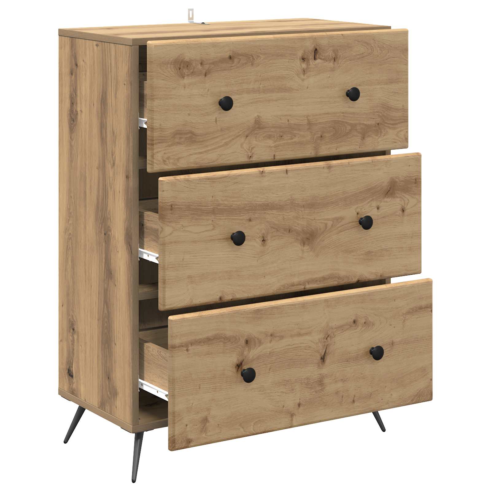vidaXL Drawer Cabinet 66 x 34.5 x 90 cm Engineered Wood Artisan Oak 5