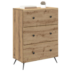 vidaXL Drawer Cabinet 66 x 34.5 x 90 cm Engineered Wood Artisan Oak 3