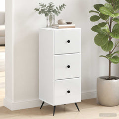 vidaXL Drawer Cabinet White 33 x 34.5 x 90 cm Engineered Wood 1