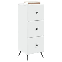 vidaXL Drawer Cabinet White 33 x 34.5 x 90 cm Engineered Wood 3