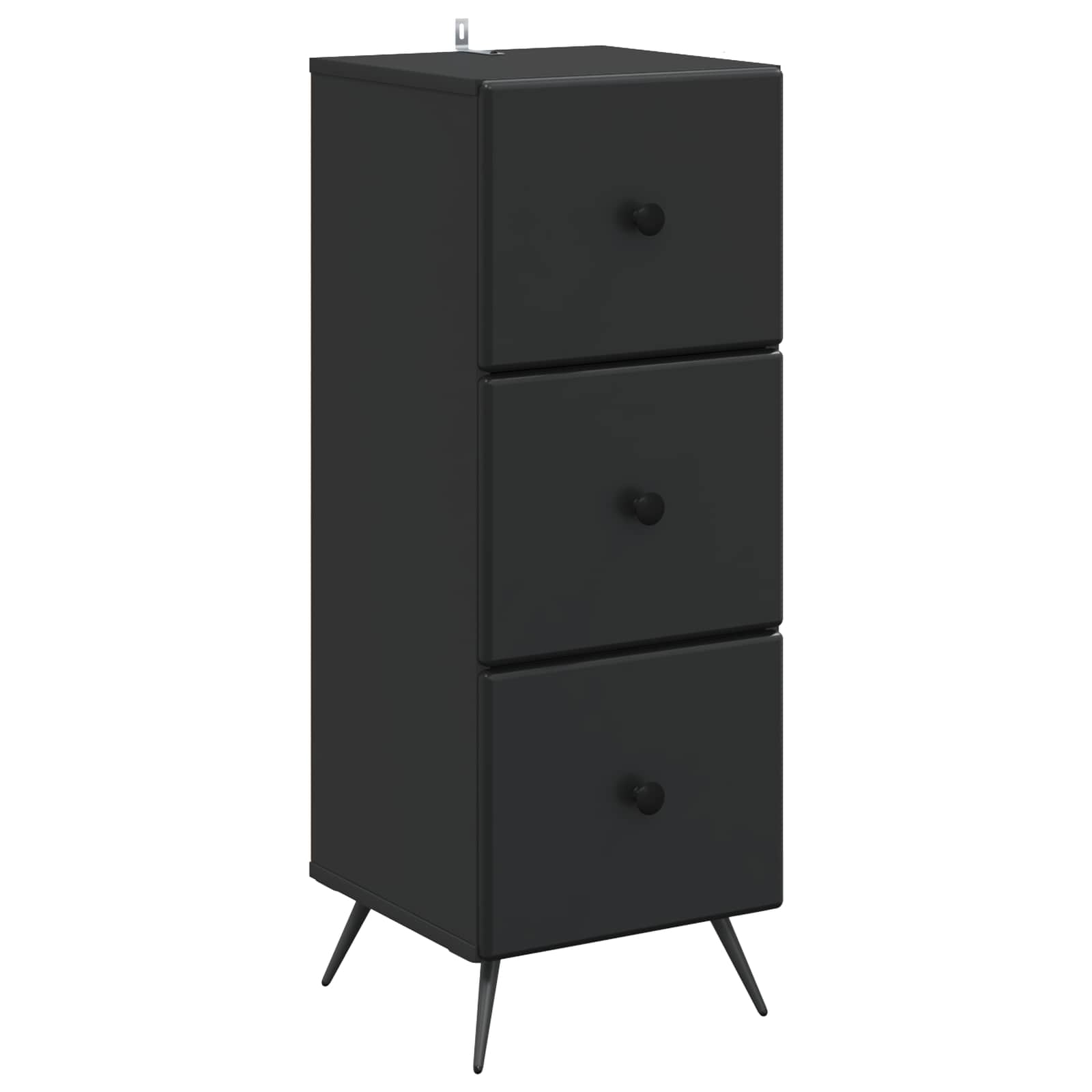 vidaXL Drawer Cabinet Black 33 x 34.5 x 90 cm Engineered Wood 2