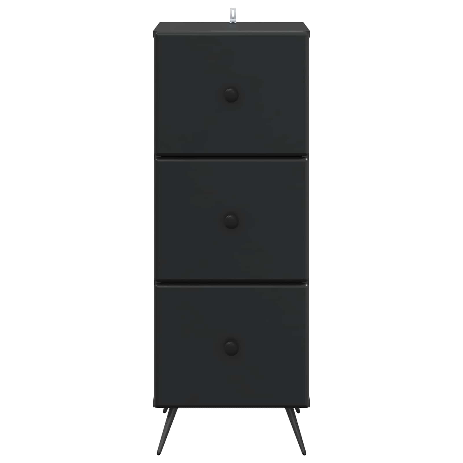 vidaXL Drawer Cabinet Black 33 x 34.5 x 90 cm Engineered Wood 6