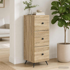 vidaXL Drawer Cabinet Sonoma Oak 33 x 34.5 x 90 cm Engineered Wood 1