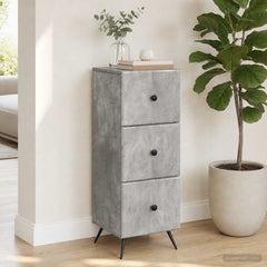 vidaXL Drawer Cabinet Concrete Grey 33 x 34.5 x 90 cm Engineered Wood 1