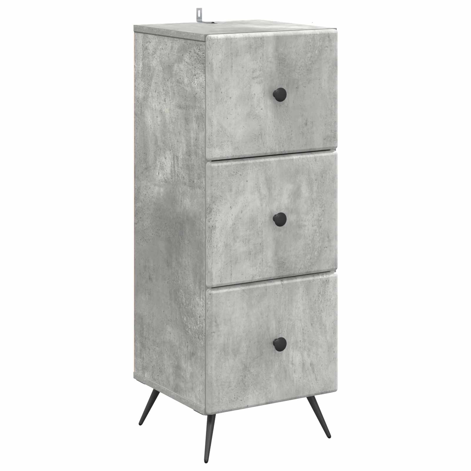 vidaXL Drawer Cabinet Concrete Grey 33 x 34.5 x 90 cm Engineered Wood 2