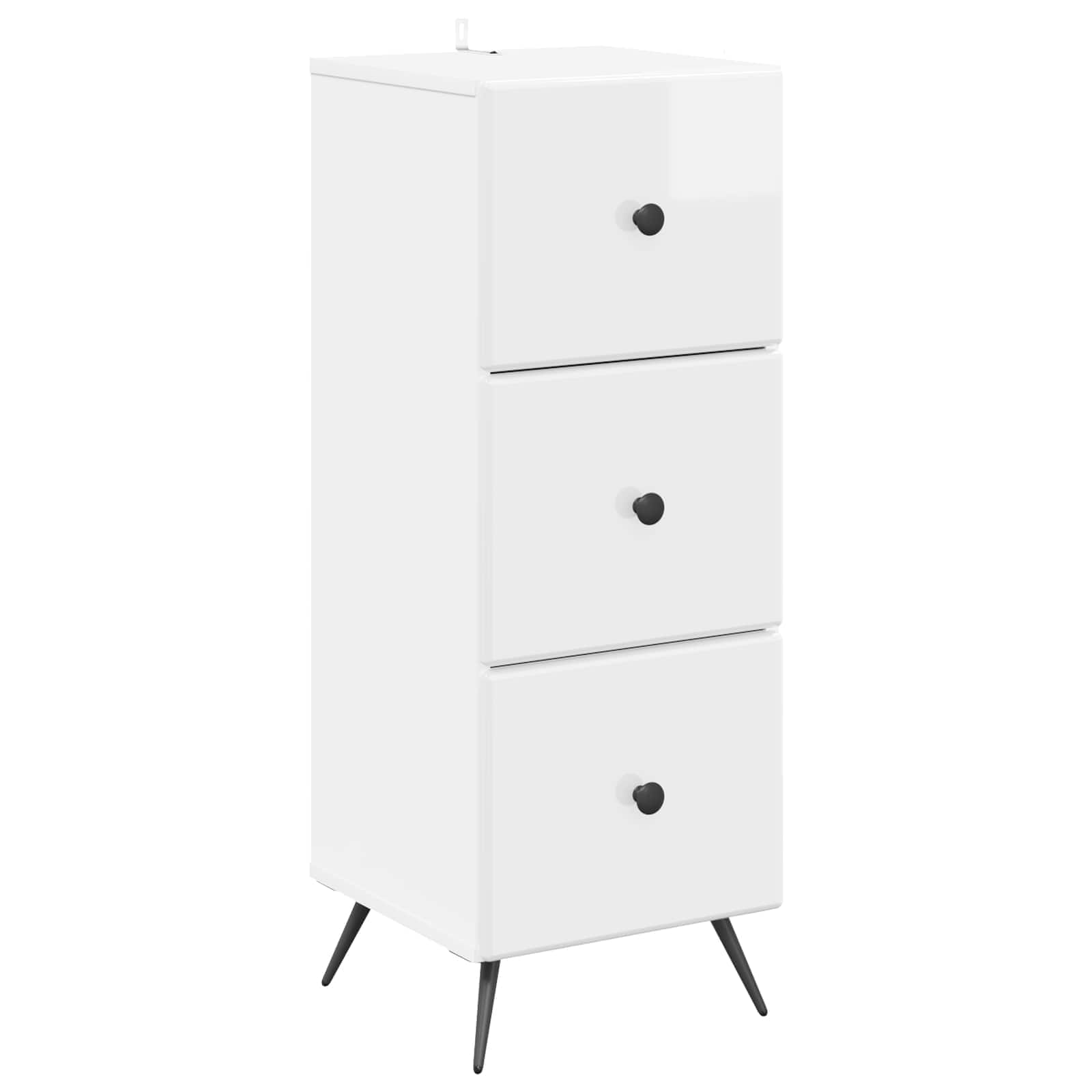 vidaXL Drawer Cabinet High Gloss White 33 x 34.5 x 90 cm 2