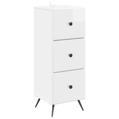 vidaXL Drawer Cabinet High Gloss White 33 x 34.5 x 90 cm 2