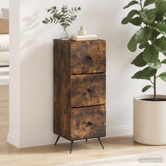 vidaXL Drawer Cabinet Smoked Oak 33 x 34.5 x 90 cm Engineered Wood 1