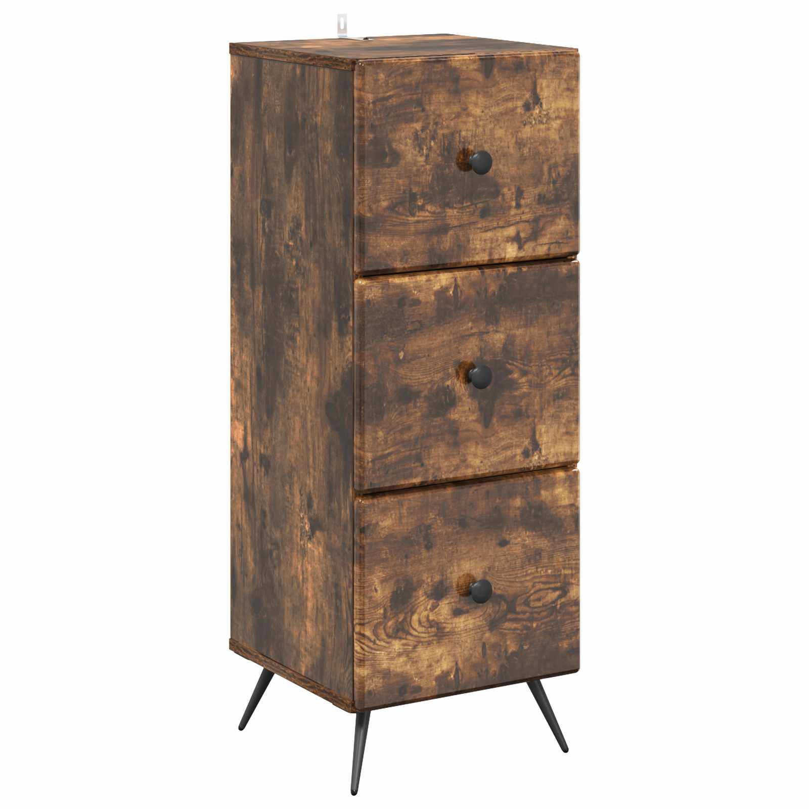 vidaXL Drawer Cabinet Smoked Oak 33 x 34.5 x 90 cm Engineered Wood 2