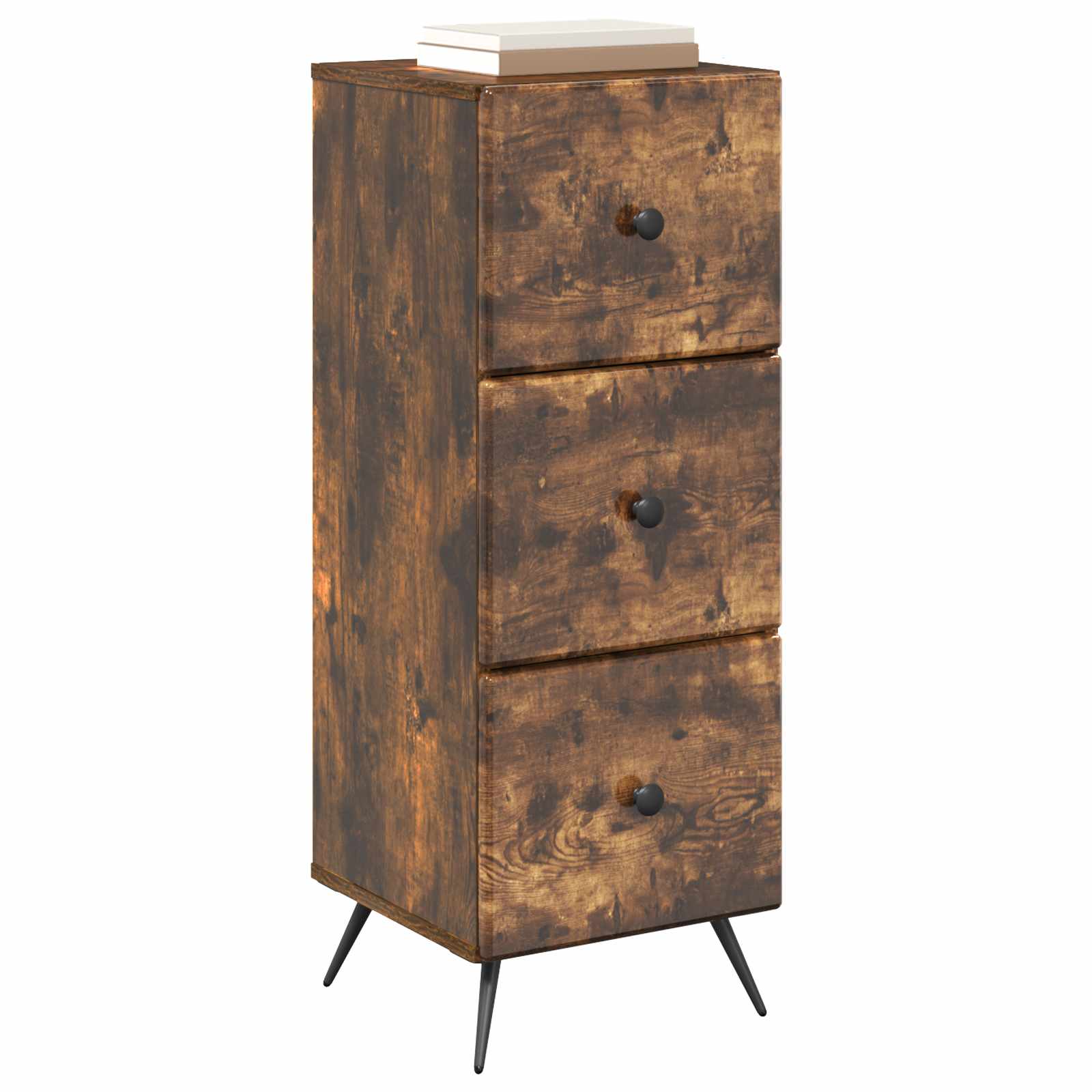 vidaXL Drawer Cabinet Smoked Oak 33 x 34.5 x 90 cm Engineered Wood 3