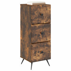 vidaXL Drawer Cabinet Smoked Oak 33 x 34.5 x 90 cm Engineered Wood 3