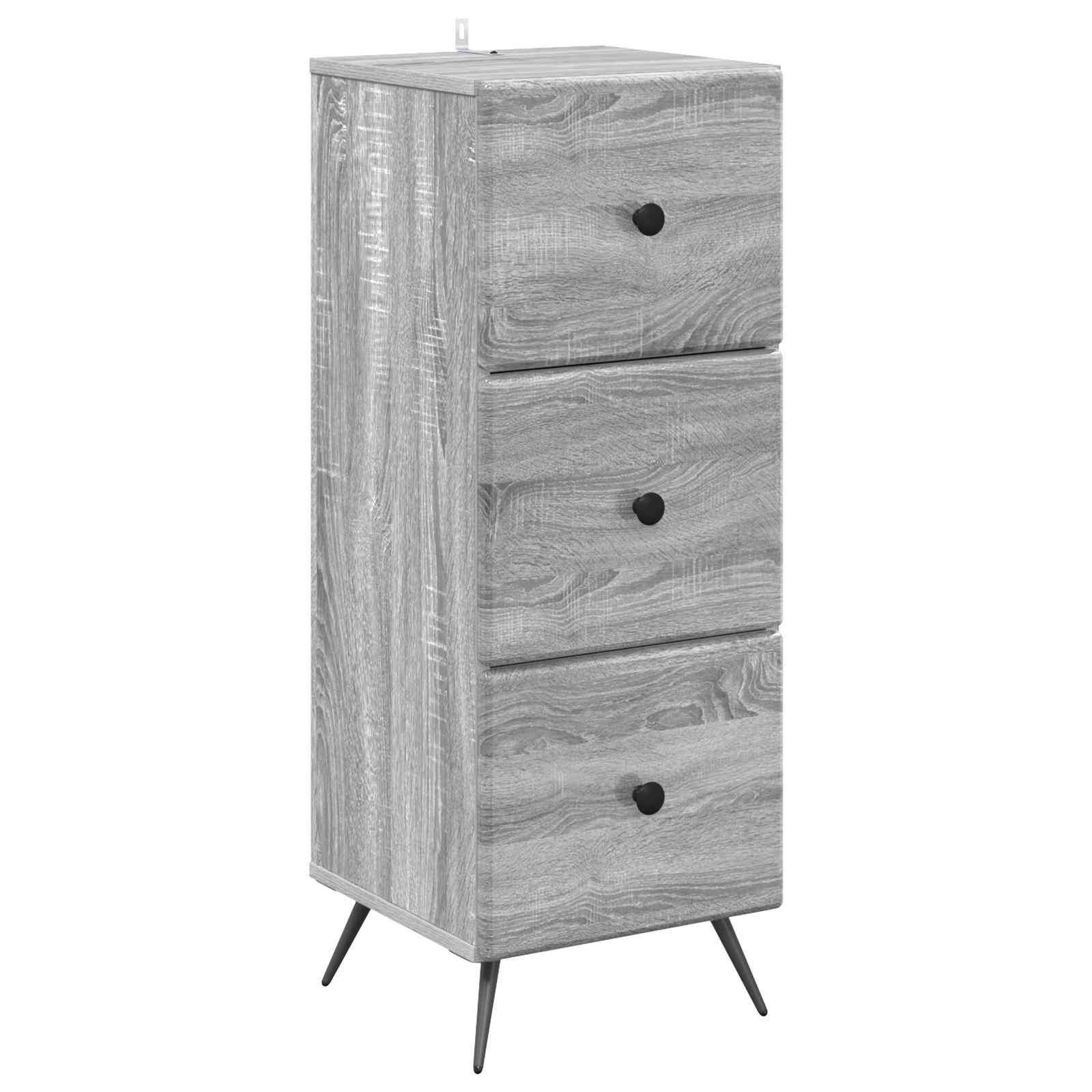 vidaXL Drawer Cabinet Grey Sonoma 33 x 34.5 x 90 cm Engineered Wood 2