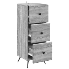 vidaXL Drawer Cabinet Grey Sonoma 33 x 34.5 x 90 cm Engineered Wood 5