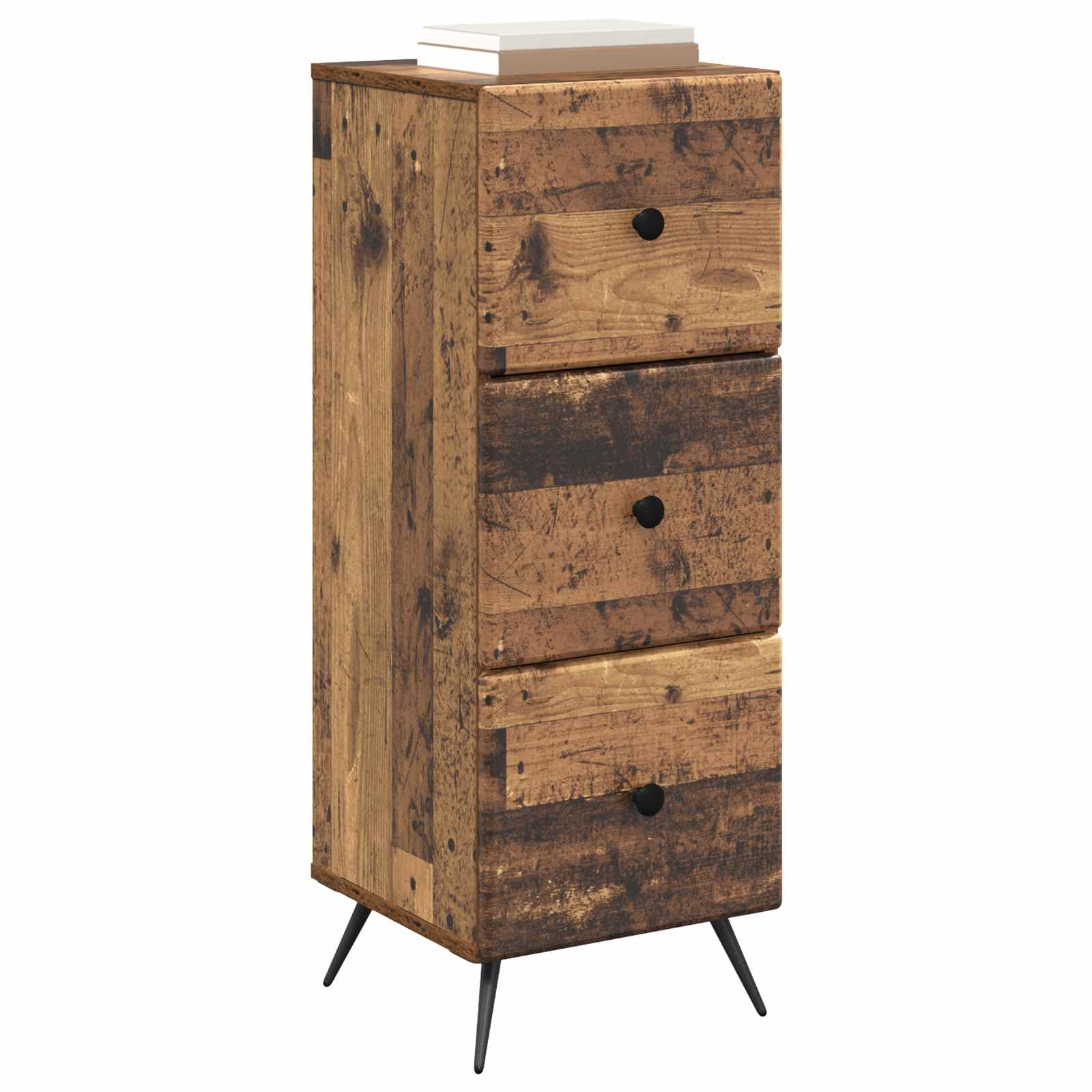vidaXL Drawer Cabinet Old Wood 33 x 34.5 x 90 cm Engineered Wood 3