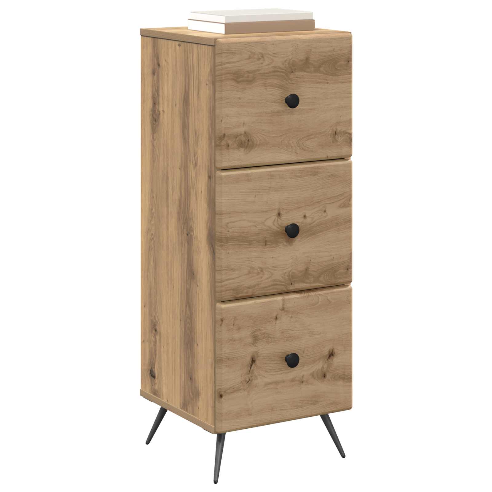 vidaXL Drawer Cabinet 33 x 34.5 x 90 cm Engineered Wood Artisan Oak 3