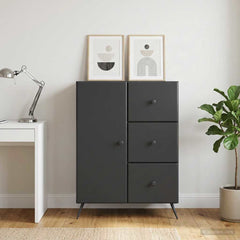 Sideboard 66 x 34.5 x 90 cm Engineered Wood Black