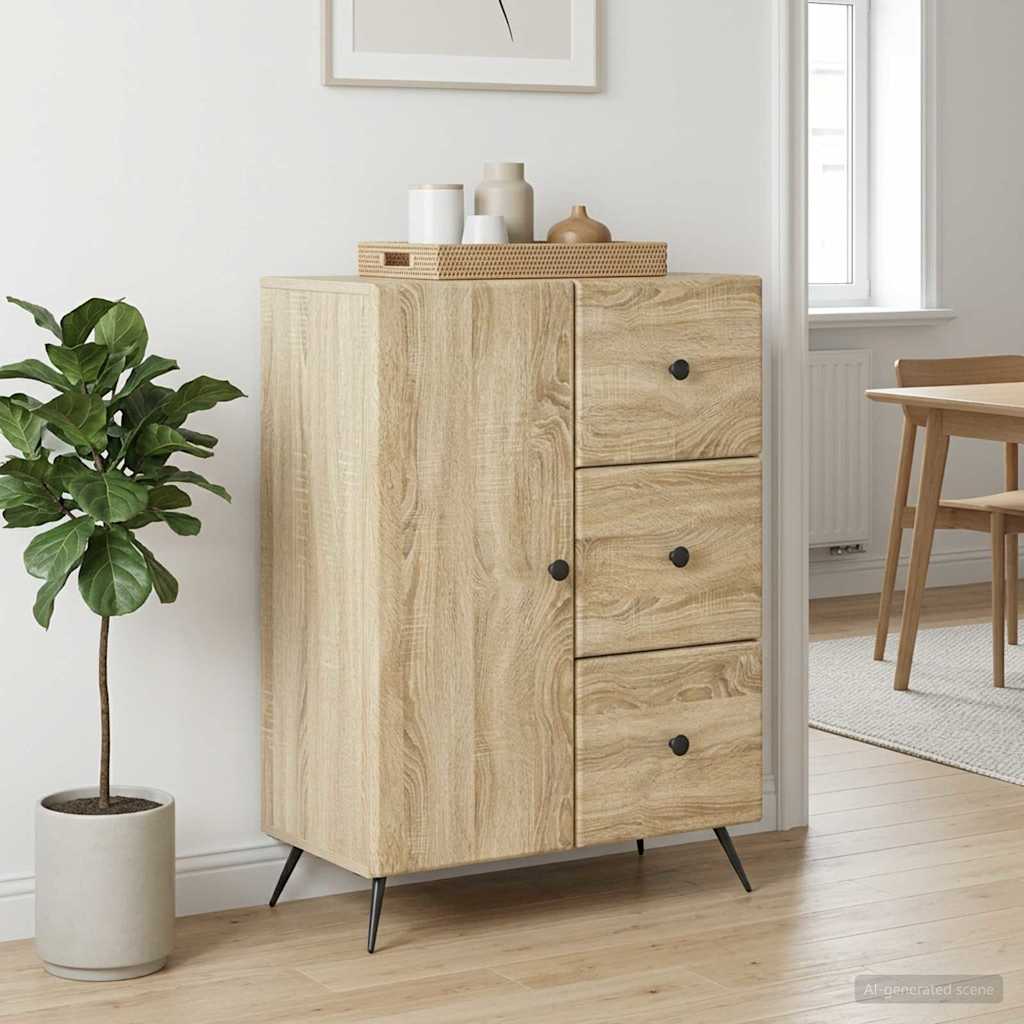 Sideboard 66 x 34.5 x 90 cm Engineered Wood Sonoma oak