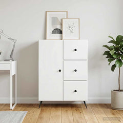 Sideboard 66 x 34.5 x 90 cm Engineered Wood High gloss white