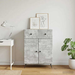 Sideboard 66 x 34.5 x 90 cm Engineered Wood Concrete grey