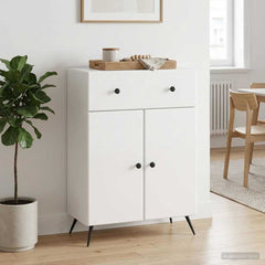 Sideboard 66 x 34.5 x 90 cm Engineered Wood High gloss white