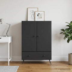 Sideboard 66 x 34.5 x 95 cm Engineered Wood Black