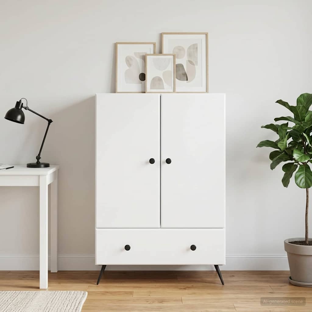 Sideboard 66 x 34.5 x 95 cm Engineered Wood High gloss white