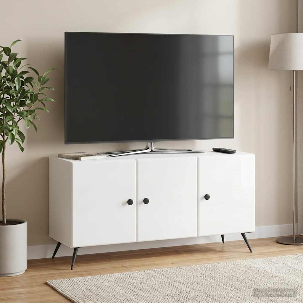 TV Cabinet 99 x 34.5 x 50 cm Engineered Wood High gloss white