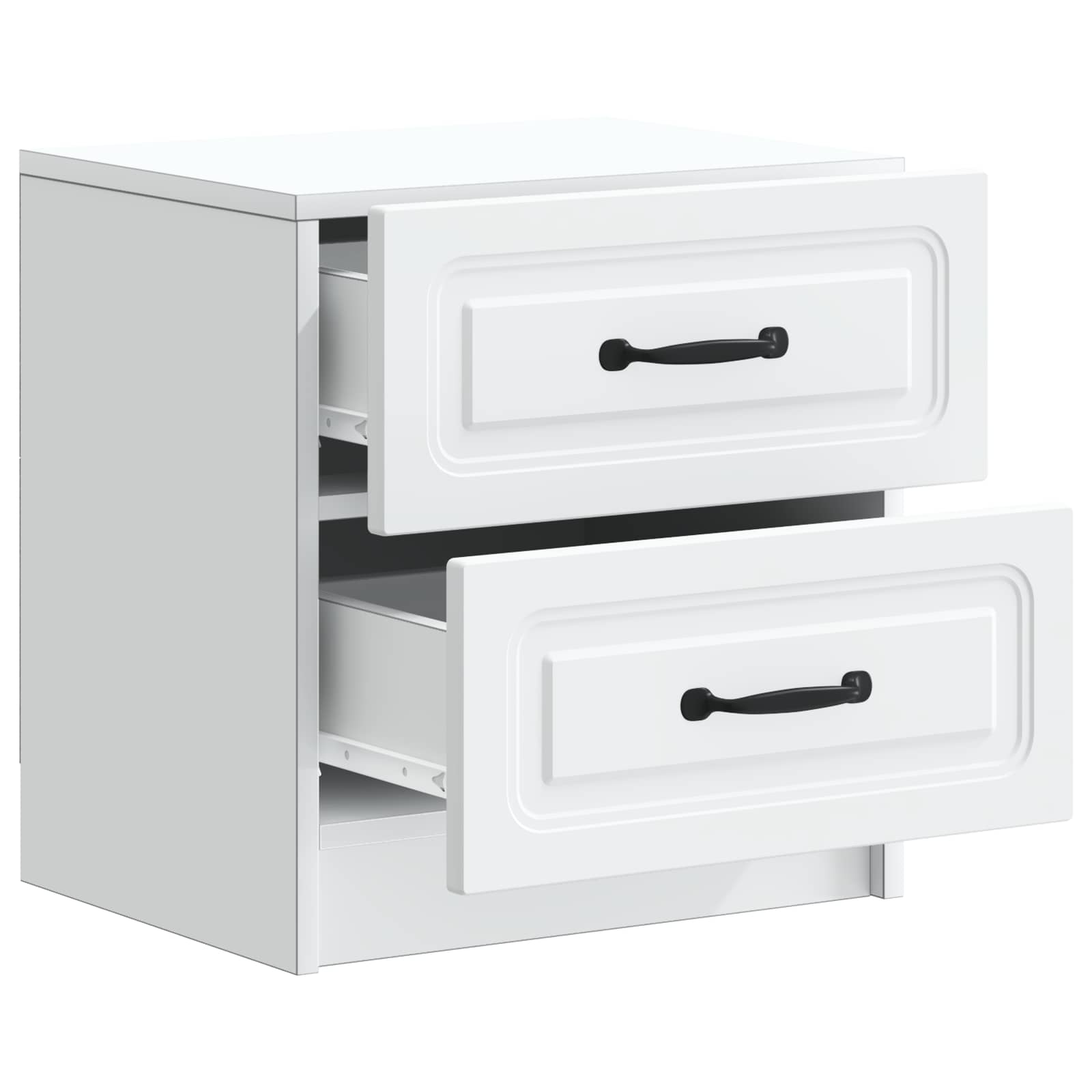 vidaXL Bedside Cabinet 2 pcs White 43 x 34.5 x 44.5 cm Engineered Wood 6