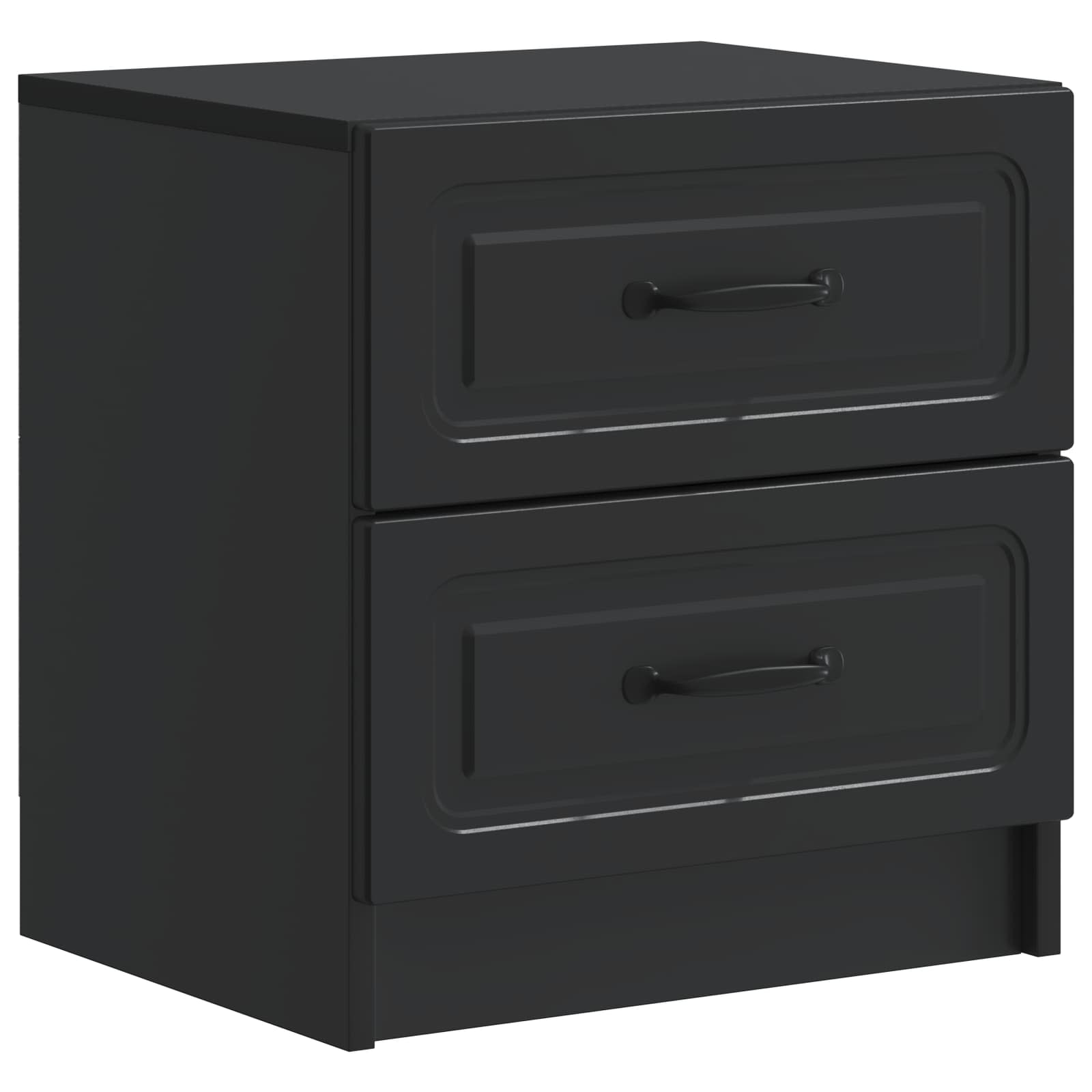vidaXL Bedside Cabinet 2 pcs Black 43 x 34.5 x 44.5 cm Engineered Wood 5