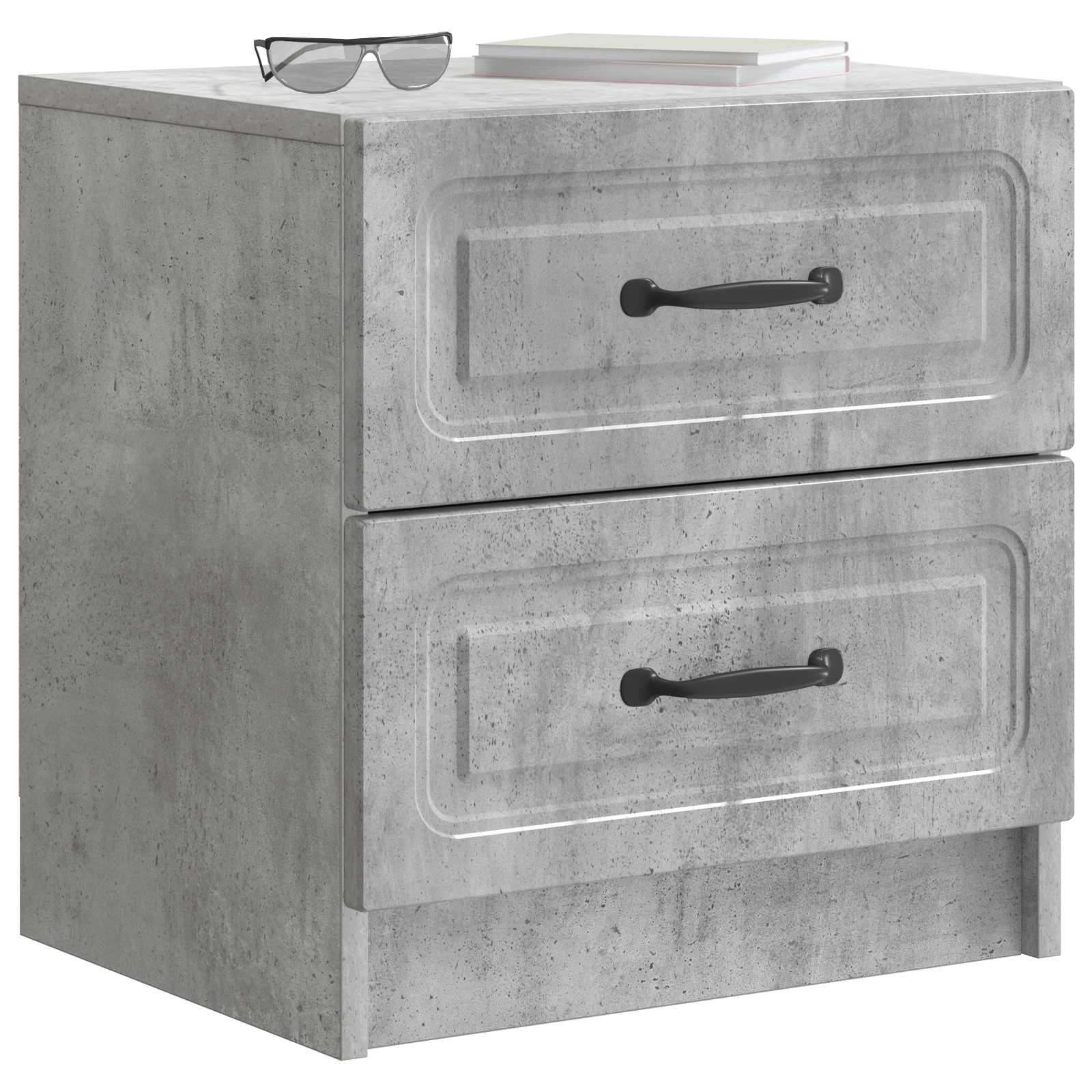 vidaXL Bedside Cabinet 2 pcs Concrete Grey 43 x 34.5 x 44.5 cm 3