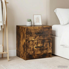 vidaXL Bedside Cabinet 2 pcs Smoked Oak 43 x 34.5 x 44.5 cm 1