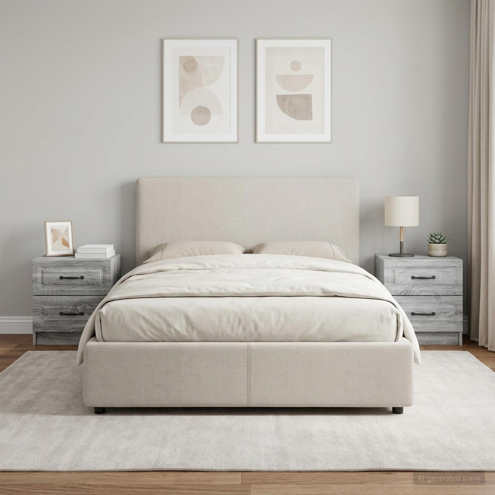 vidaXL Bedside Cabinet 2 pcs Grey Sonoma 43 x 34.5 x 44.5 cm 4