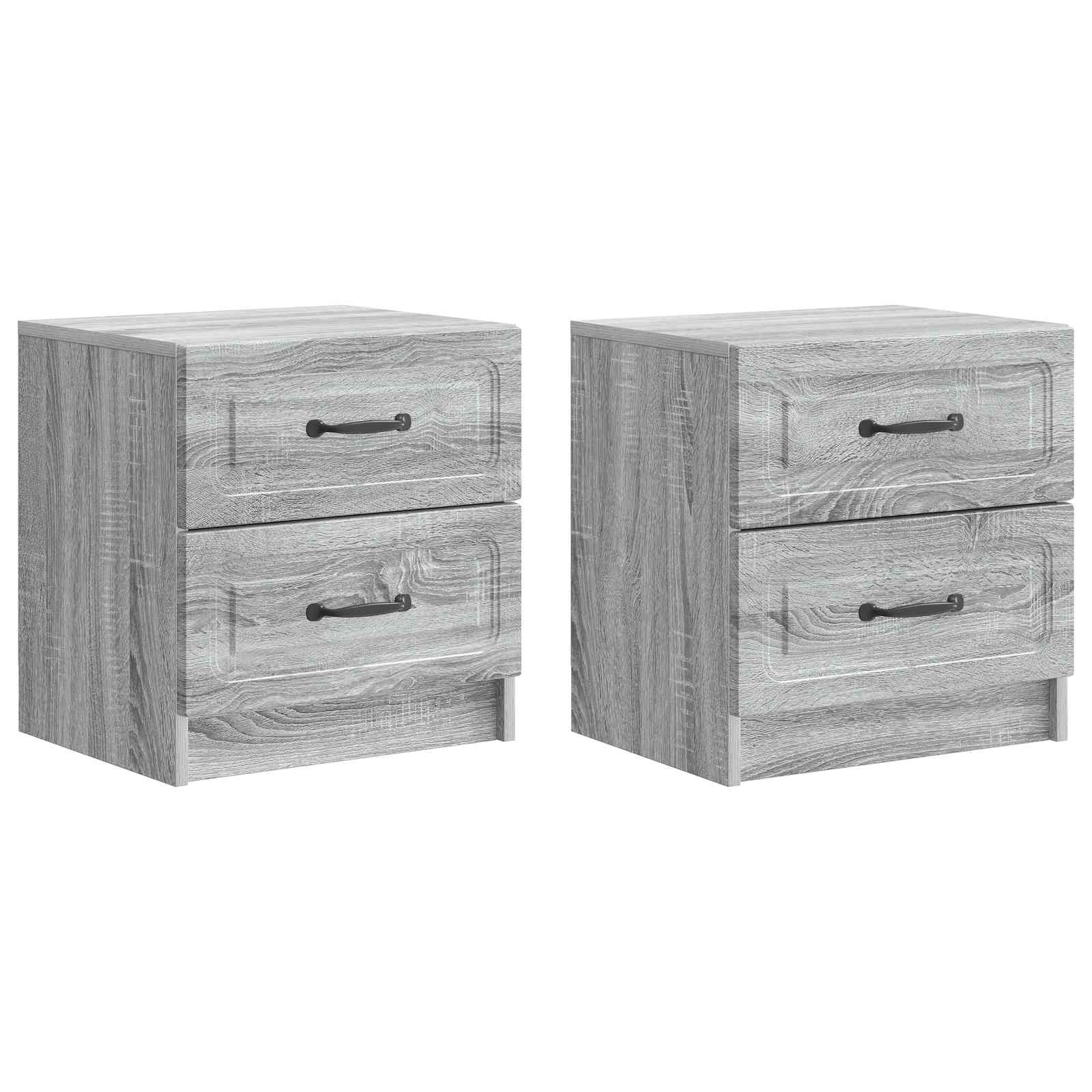 vidaXL Bedside Cabinet 2 pcs Grey Sonoma 43 x 34.5 x 44.5 cm 2