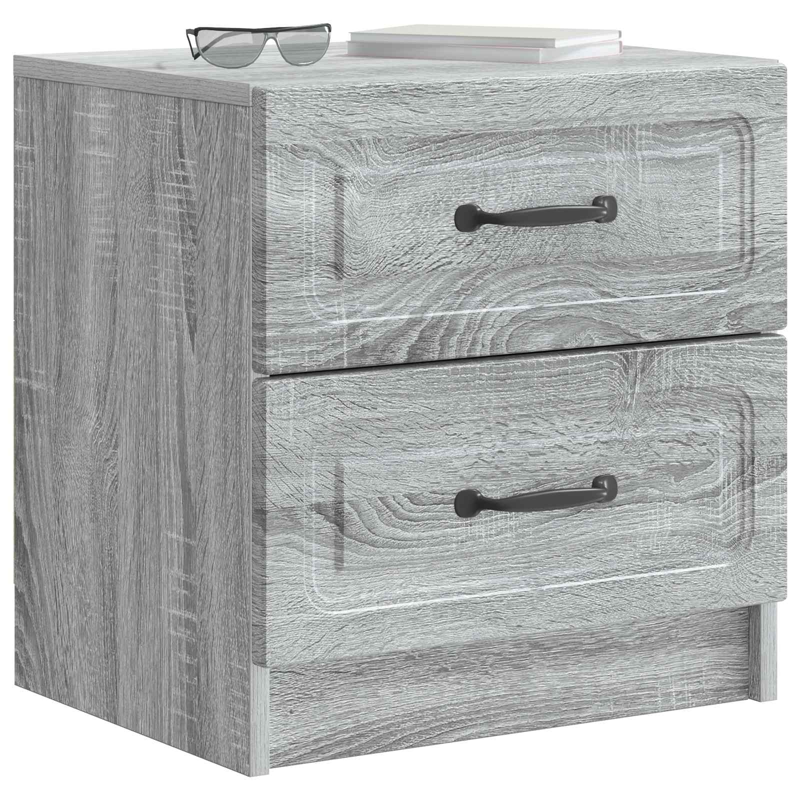 vidaXL Bedside Cabinet 2 pcs Grey Sonoma 43 x 34.5 x 44.5 cm 3