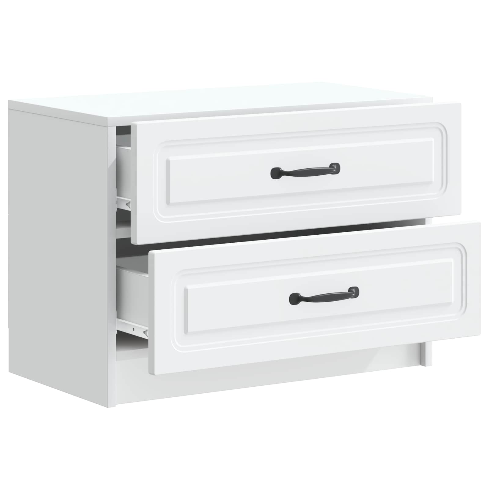 vidaXL Bedside Cabinet White 62 x 34.5 x 44.5 cm Engineered Wood 4