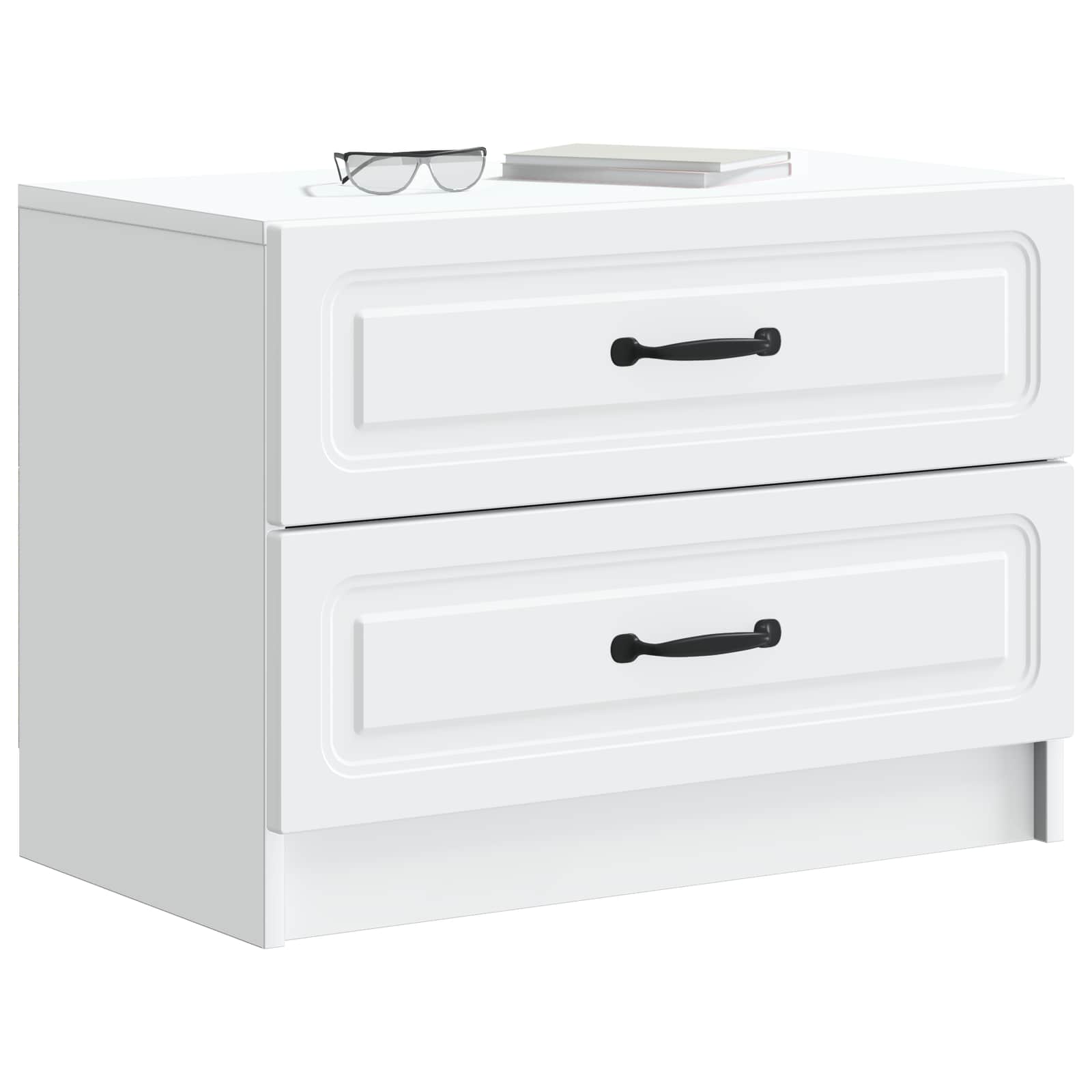 vidaXL Bedside Cabinet White 62 x 34.5 x 44.5 cm Engineered Wood 3