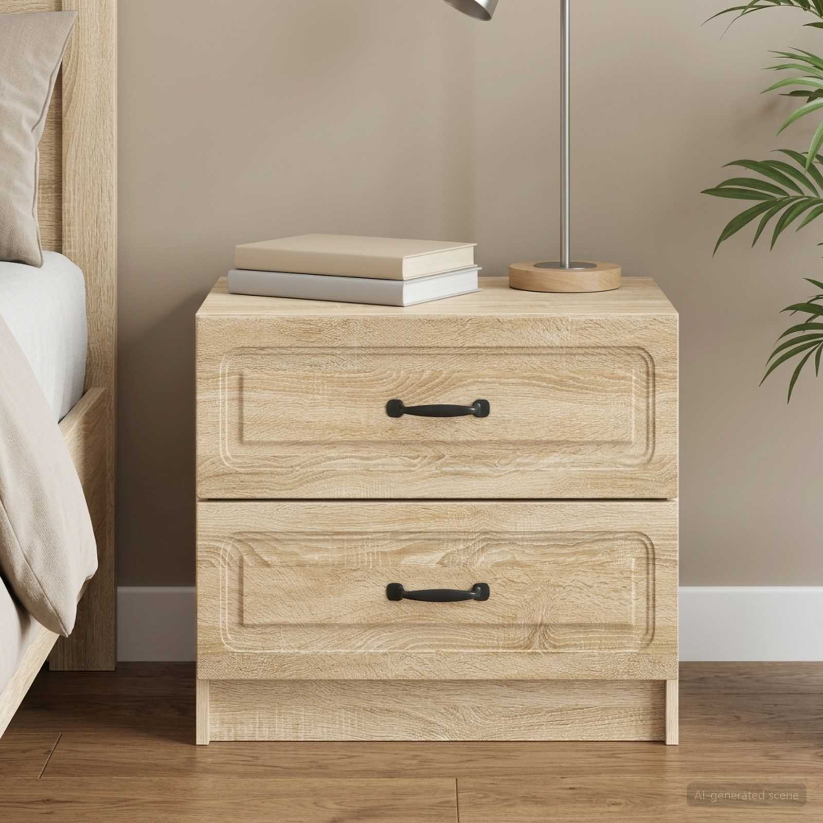 vidaXL Bedside Cabinet Sonoma Oak 62 x 34.5 x 44.5 cm Engineered Wood 1