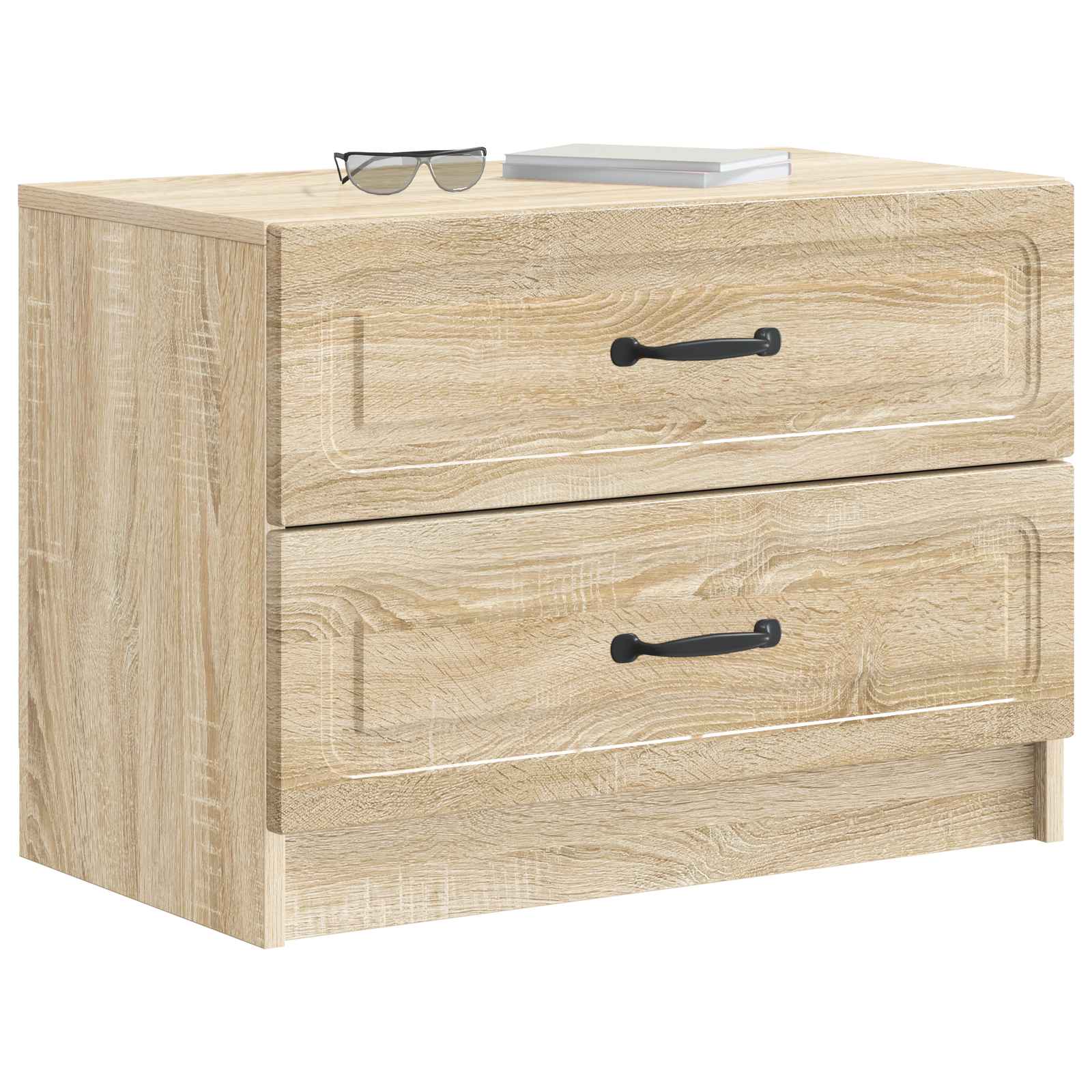 vidaXL Bedside Cabinet Sonoma Oak 62 x 34.5 x 44.5 cm Engineered Wood 3
