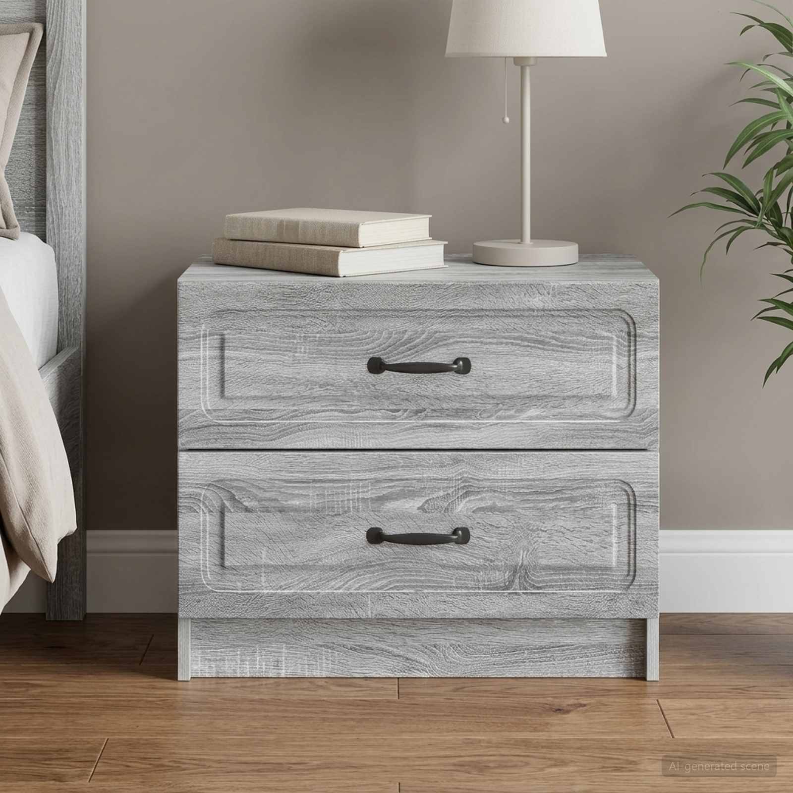 vidaXL Bedside Cabinet Grey Sonoma 62 x 34.5 x 44.5 cm Engineered Wood 1