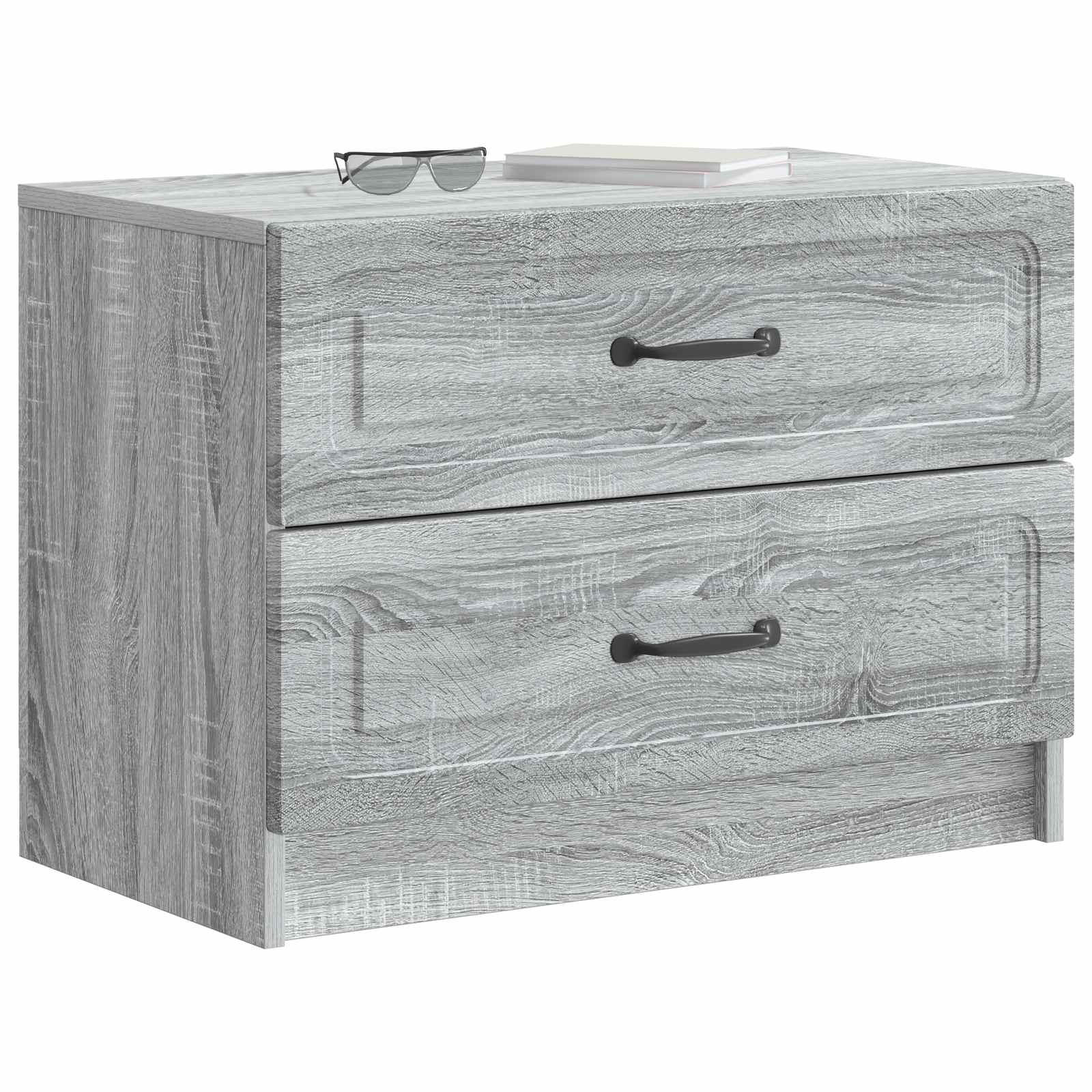 vidaXL Bedside Cabinet Grey Sonoma 62 x 34.5 x 44.5 cm Engineered Wood 3