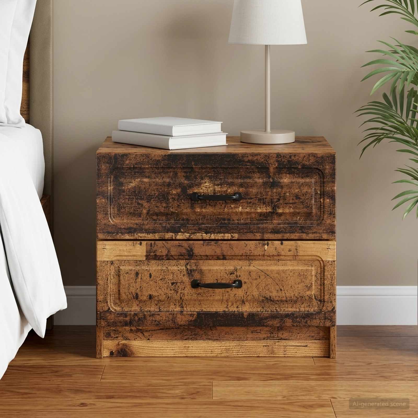 vidaXL Bedside Cabinet Old Wood 62 x 34.5 x 44.5 cm Engineered Wood 1