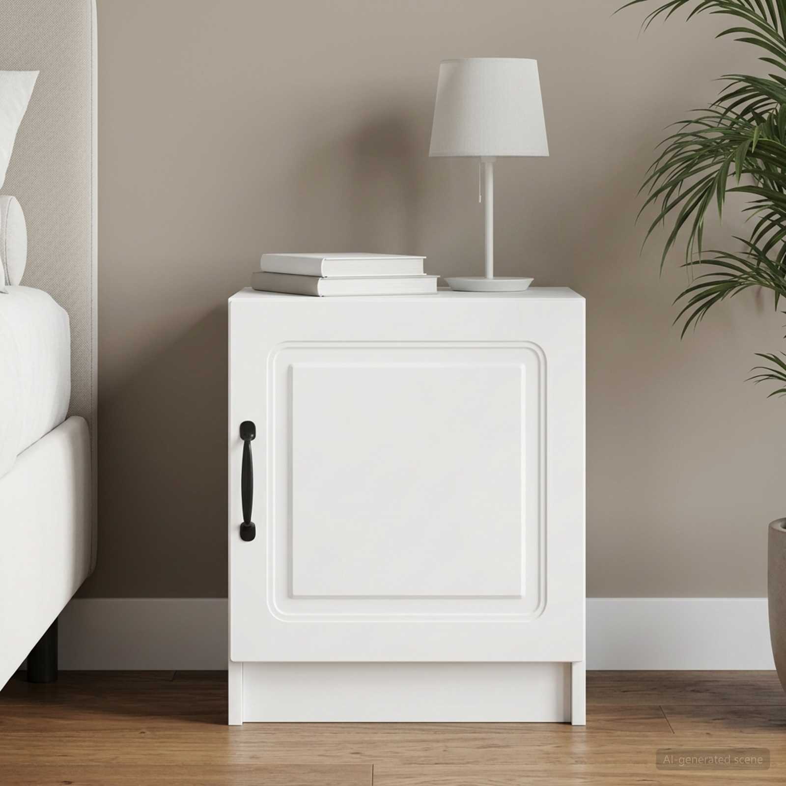 vidaXL Bedside Cabinet White 43 x 34.5 x 47 cm Engineered Wood 1