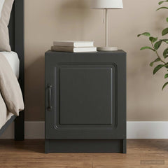 vidaXL Bedside Cabinet Black 43 x 34.5 x 47 cm Engineered Wood 1