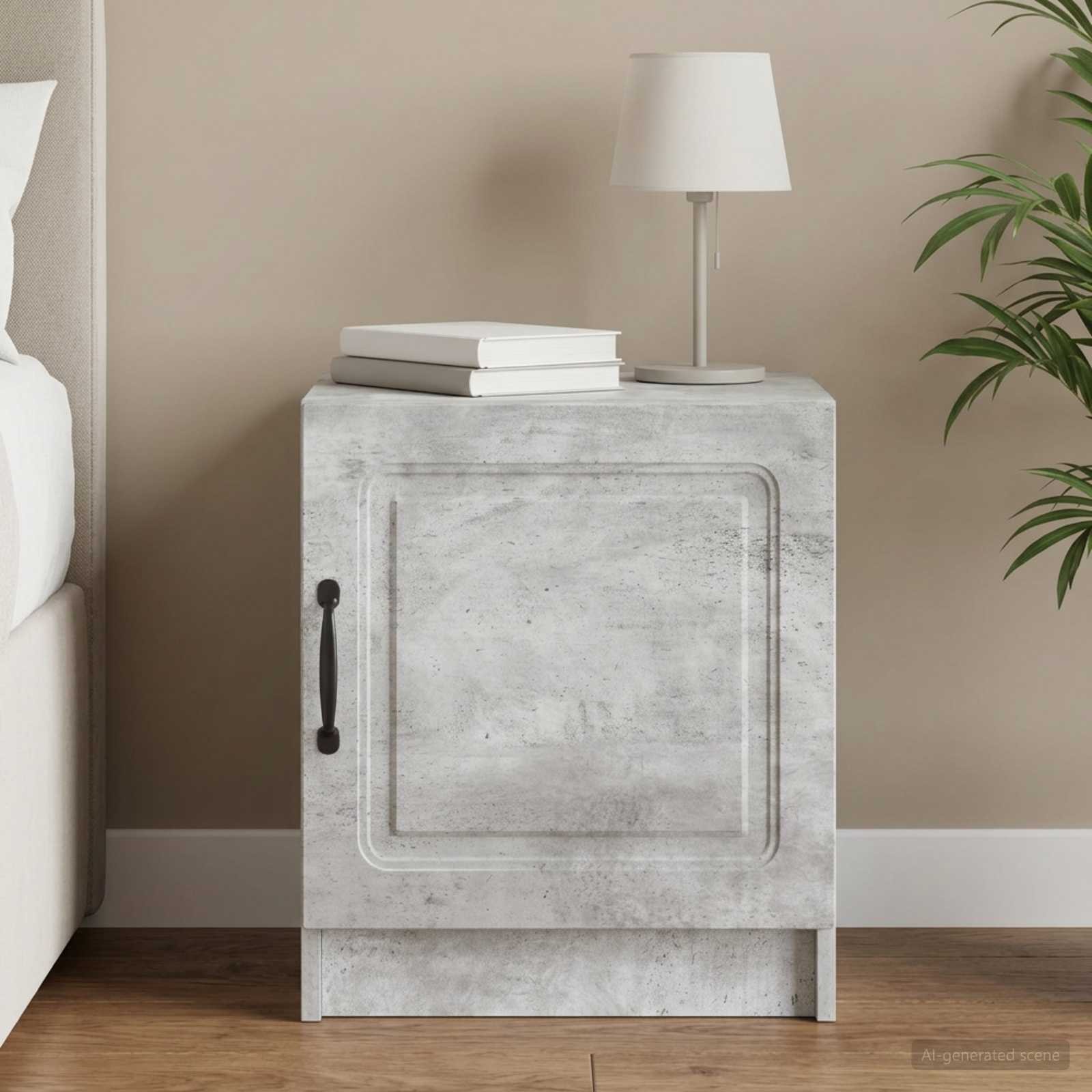 vidaXL Bedside Cabinet Concrete Grey 43 x 34.5 x 47 cm Engineered Wood 1