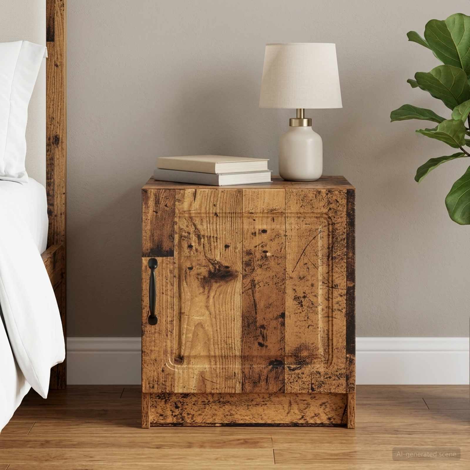 vidaXL Bedside Cabinet Old Wood 43 x 34.5 x 47 cm Engineered Wood 1